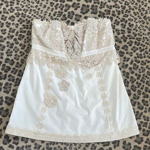 Moschino Ivory Strapless Top